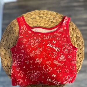 Disney Red Kids Tank Top with Cartoon Prints